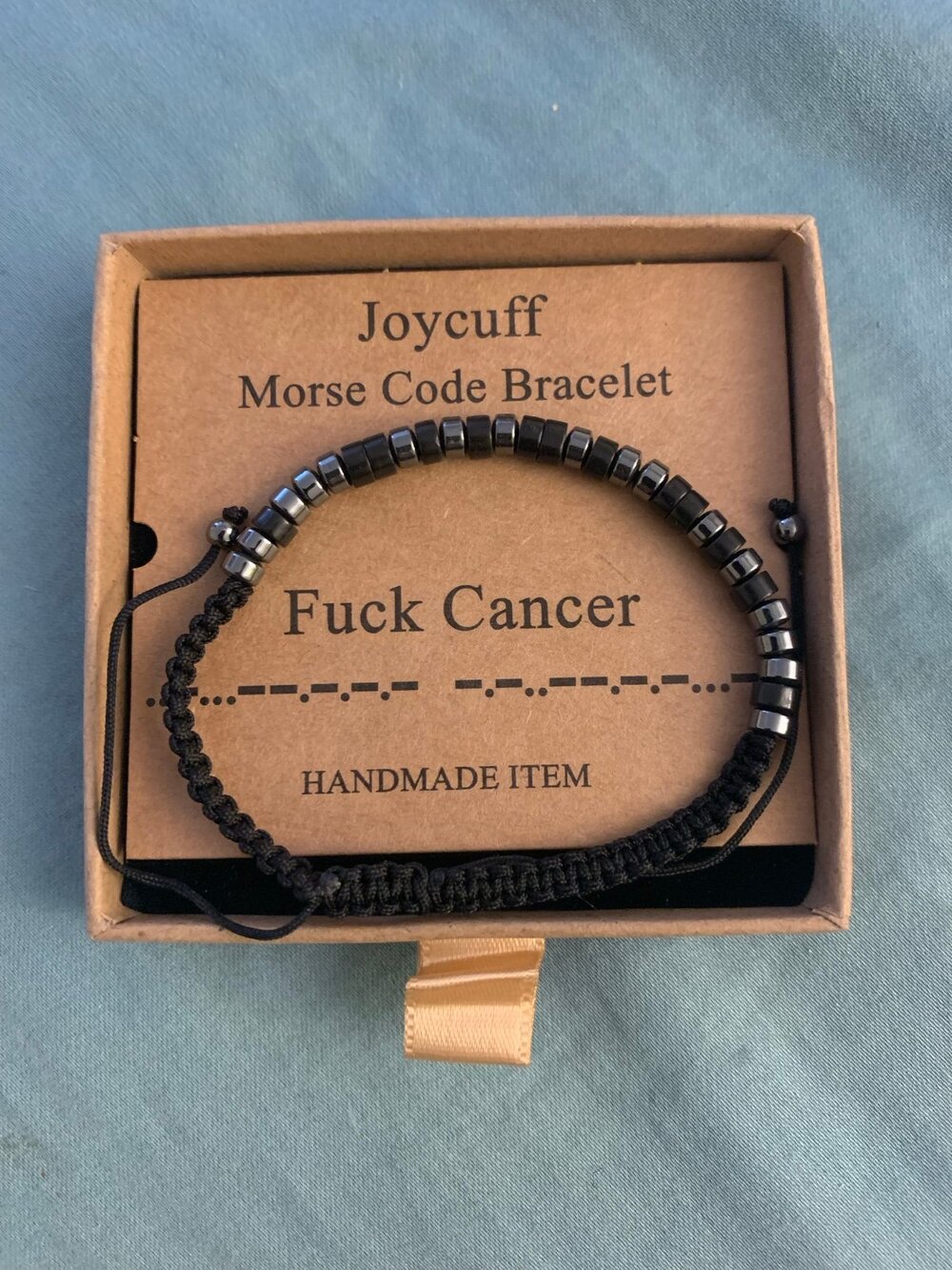 New Joycuff Morse Code F*ck Cancer Bracelet Adjustable